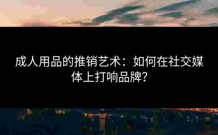 成人用品的推销艺术：如何在社交媒体上打响品牌？