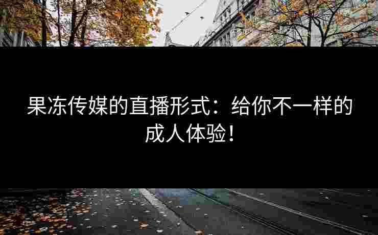 果冻传媒的直播形式：给你不一样的成人体验！